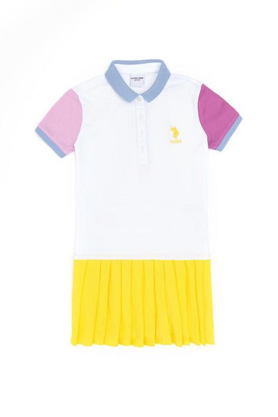 U.S. Polo Assn. Girl's White Polo Neck Knitted Dress Tekspor 183466 .7
