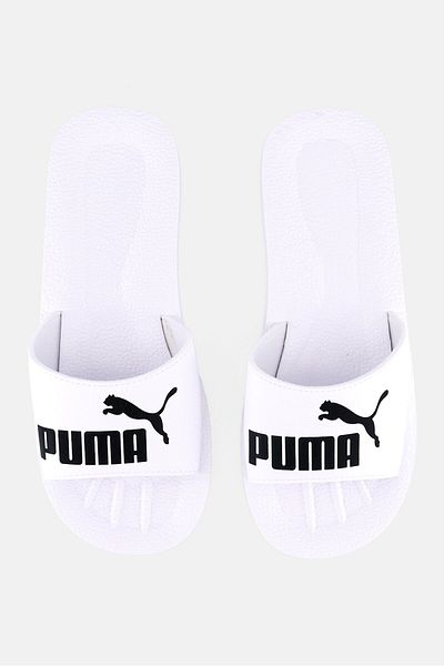 Puma Men Purecat Brand Logo Slip On Slides, White