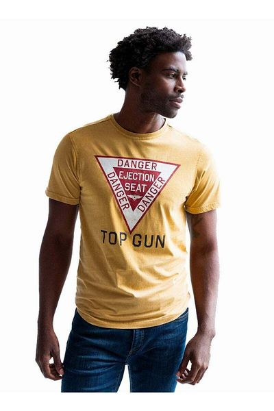 TOP GUN Ejection Seat Triangle Tee Military Flight Graphic Soft Cotton Short Sleeve T-Shirt for Men