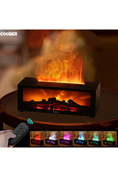 İMEXTECH Bilişim Burada Alev Efektli Koku Difüzörü Nemlendirici Uzaktan Kumanda