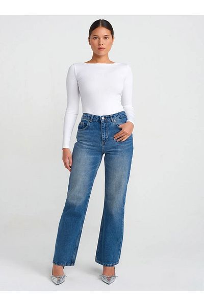 Bukamiss Women's White Boat Neck Long Sleeve Blouse