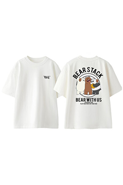 THEWERT Bear Stack Bear With Us Design Rukotvorska Torba Štampano Pamuk Bela ...