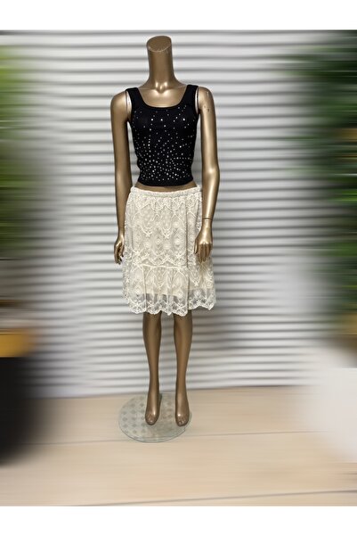 SEMİZ GİYİM Semiz Giyim Dantelli Kısa Etek