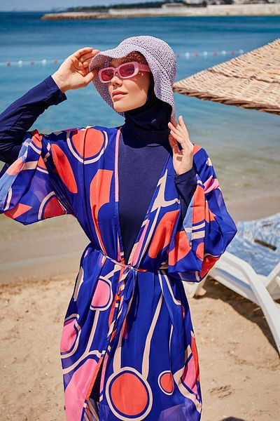 Marina Swimwear Geometric Saks Kimono Kaftan P2339