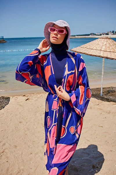 Marina Swimwear Geometric Saks Kimono Kaftan P2339