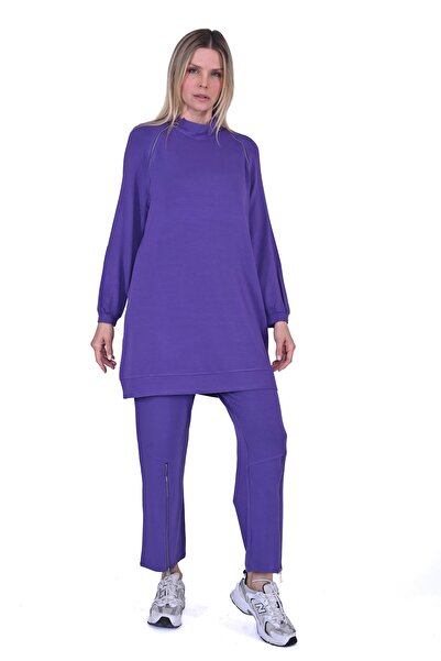 Invee Invee 6956 Two Thread Tracksuit Set - Purple