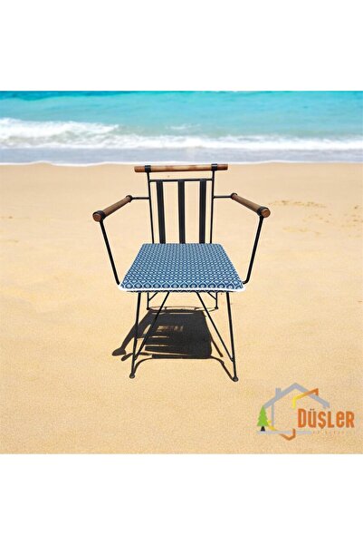 DÜŞLER EV TEKSTİLİ 40*40 Duck Kumaş Petrol Mavisi Papatya Desenli 4 Cm lik Sa...
