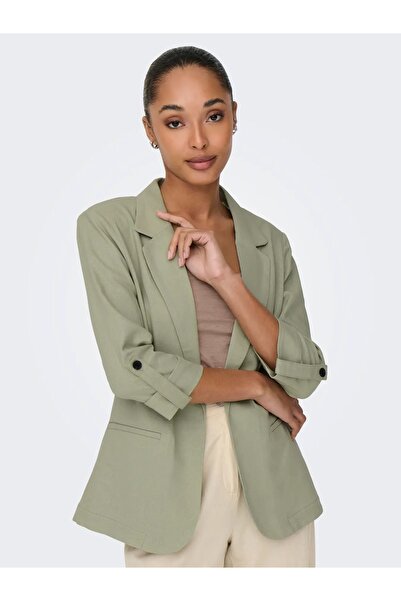 ONLY Γυναικείο λινό μπουφάν Onlcaro με λεπτομέρεια μανίκι 15312199 Πράσινο