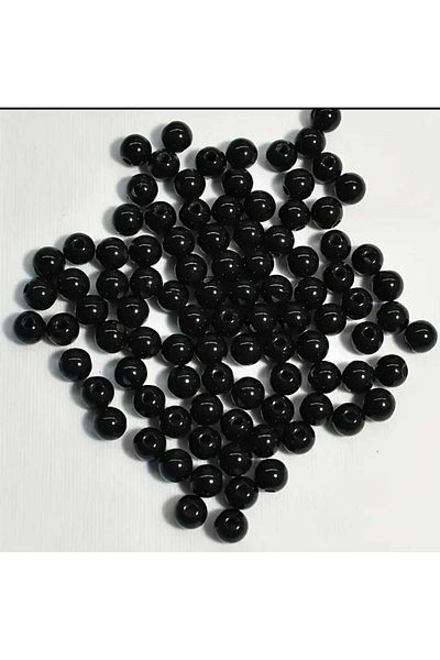 yiğit aksesuar 50Pcs 6 mm Polyester Black Pearl Beads Bracelet Necklace Jewelry Making Supplies