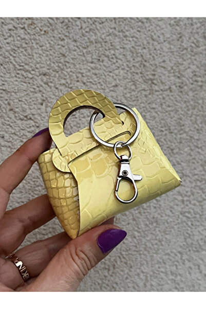 Pinkylola Lolita Bag X Model-Genuine Leather Light Yellow Crocodile Patent Le...