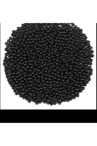 yiğit aksesuar 4 mm 100 Pcs Polyester Black Pearl Bracelet Necklace Jewelry Making Materials