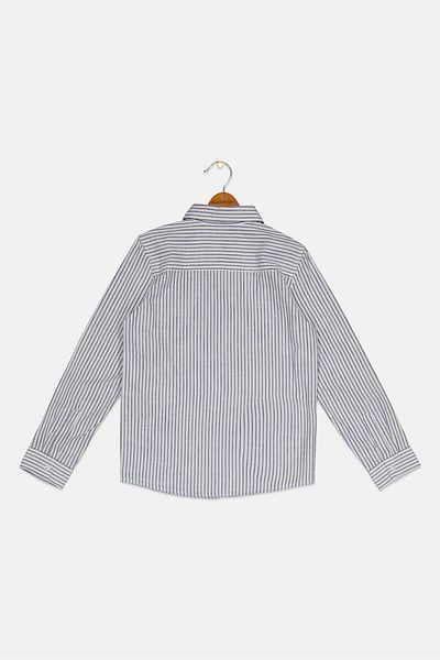 Ocean Pacific Kids Boy Stripe Long Sleeve Casual Shirt, White
