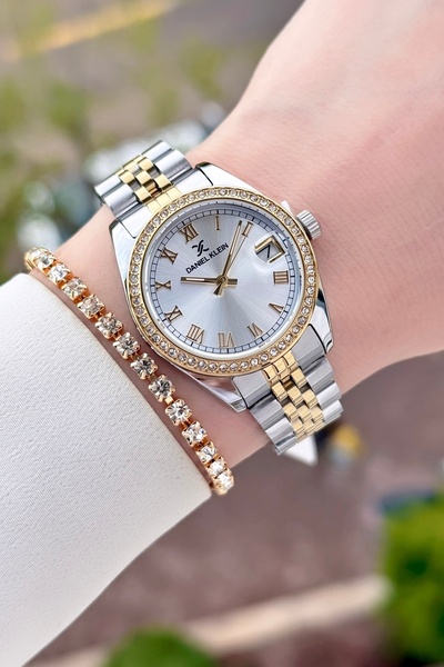 Daniel Klein Gold Gri Renk Ayarlanabilir Kordonlu 32,5 Mm Takvimli Kadın Kol ...