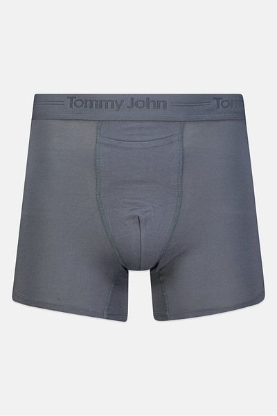 Tommy John Men 2 Pieces 9 Inseam Plain Boxer Briefs, Navy/grey