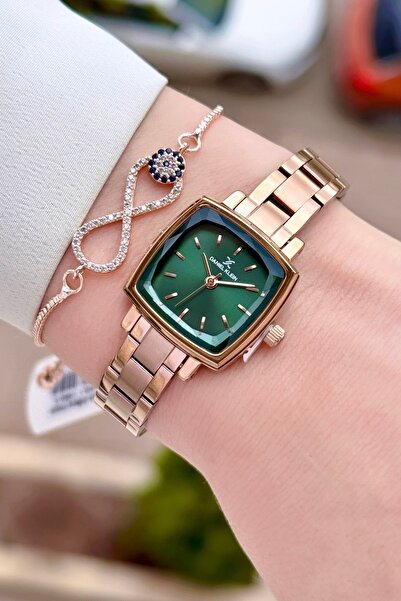 Daniel Klein Kadranı Yeşil Kordonu Bakır Renk 2 Yıl Garantili Kadın Kol Saati...