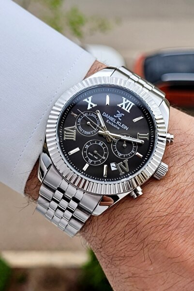 Daniel Klein Kadranı Siyah Kordonu Silver Renk 24 Ay Garantili 42 mm Gösterge...