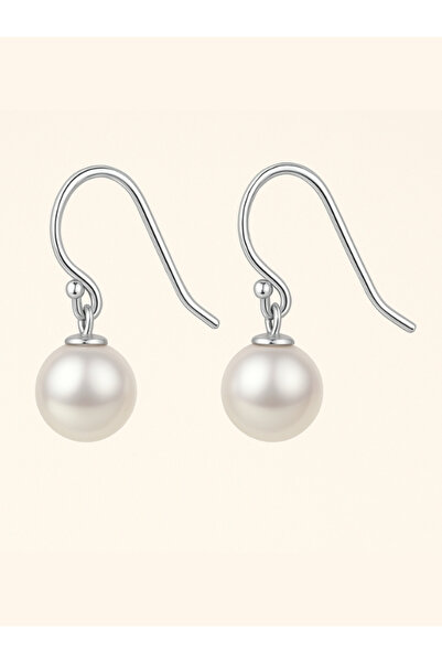 bymissmücevherat Kancalı Sade İnci Küpe 925 Ayar Gümüş