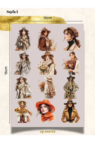 alışveriş kurdu New York Girl Sticker Set - Planner Agenda Tablet Phone Laptop Sticker Label