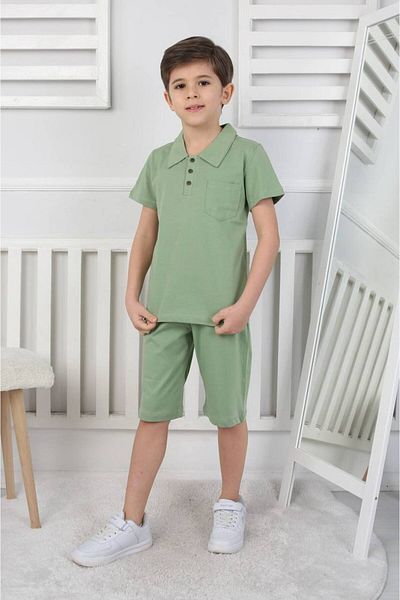 Baby Polo Collar Combed Fabric Boy's Suit