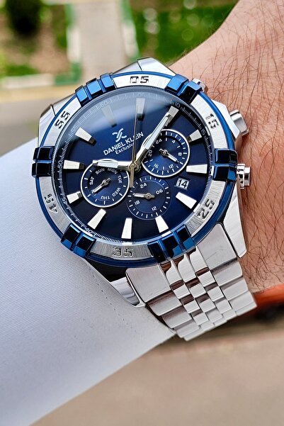 Daniel Klein Kadranı Lacivert Kordonu Gümüş Renk 44 Mm Iç Göstergeleri Aktif ...