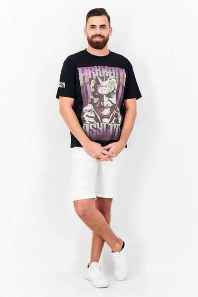 Batman Men Crew Neck Short Sleeve Graphic Print T-shirt, Black