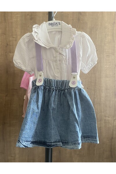 Baby KOT ETEKLİ SALOPET GÖMLEK TAKIMI, KIZ BEBEK ŞIK ETEK, BEBEK BAYRAMLIK, B...