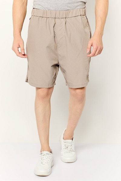 Esprit Men Textured Basic Shorts, Taupe