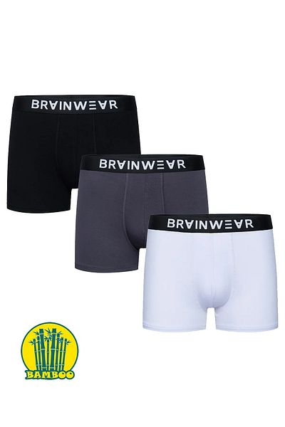 BRAINWEAR Ανδρικό 3 τμχ Bamboo Boxer - Premium Luxury Boxed