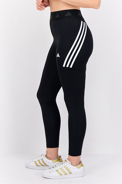 adidas بنطال ضيق نسائي للأنشطة الخارجية بشعار العلامة التجارية، أسود