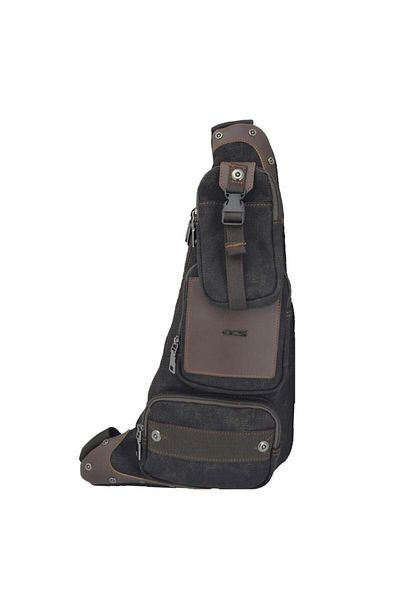 ÇÇS Ccs Canvas Fabric Backpack Body Bag Black
