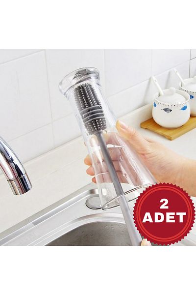 MUUN STORE Silicone Long Handled Jar Washing Brush 2 Pieces