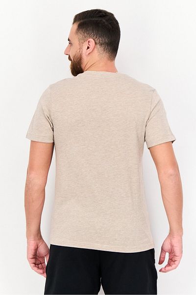 adidas Men Regular Fit Brand Logo Short Sleeves Training T-Shirt, Stone