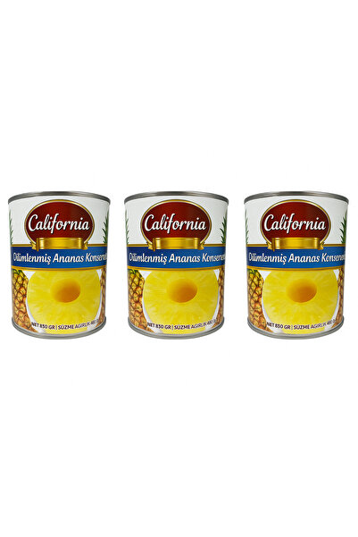KALİFORNİA California Dilimli Ananas Konservesi 850 G x 3 Adet