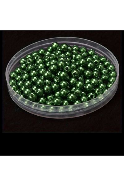 yiğit aksesuar 8 mm Glass Pearl 50 Pcs Dark Green Necklace Bracelet Jewelry Making Supplies