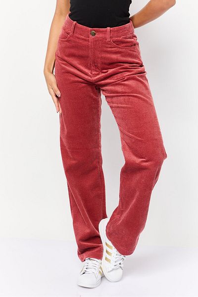 Esprit Women Regular Fit Textured Corduroy Pants, Rust