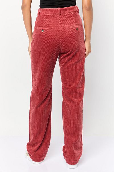 Esprit Women Regular Fit Textured Corduroy Pants, Rust