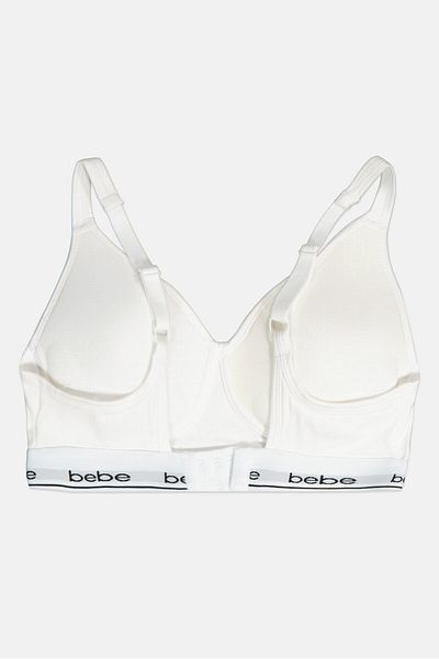 Bebe Women Padded Triangle Bralette, White