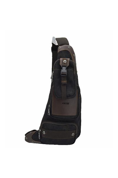 ÇÇS Ccs Canvas Fabric Backpack Body Bag Black
