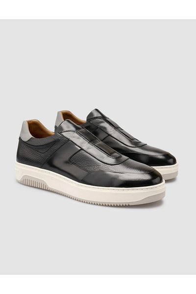 Cabani 100% Genuine Leather Black Men's Sneakers
