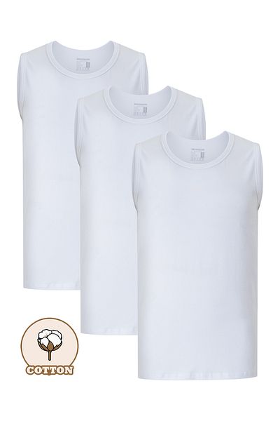 BRAINWEAR Men's 3 Pack Lycra Cotton Undershirt - Compatible with Sports & Beach & Underwear