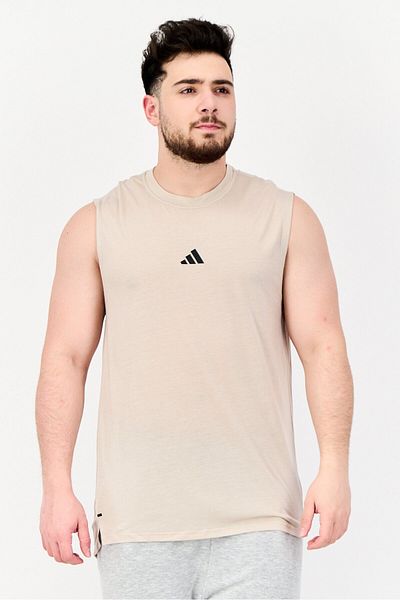 adidas Men Sportswear Fit Sleeveless Training Vest, Beige