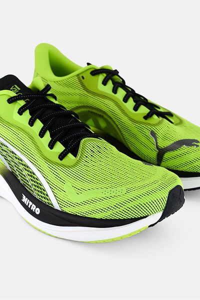 Puma Men Velocity Nitro 3 Psyrush Lace Up Running Shoes, Lime Green