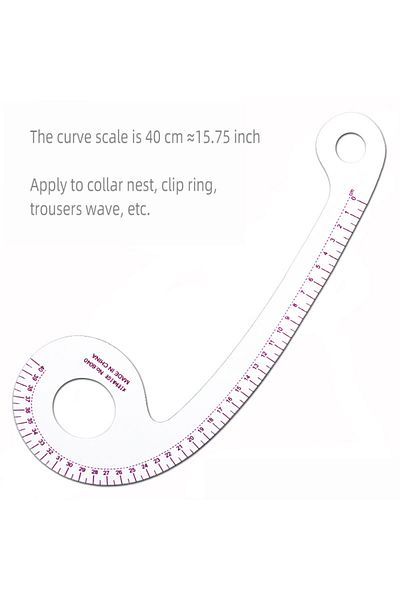XIEHAIGE 6040 Empire sewing ruler and French curve, used for pattern making drafting, transparent plastic fas