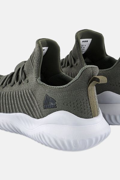 RBX Men Brand Logo Lace Up Running Shoes, Olive