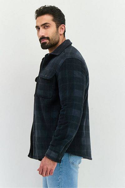 Free Country Men Plaid Jacket Shirt, Charcoal