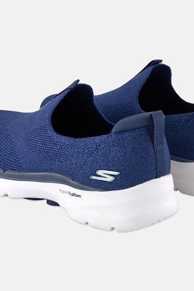 SKECHERS Women 6 Glimmering Slip On Walking Shoes, Navy
