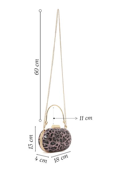 Derimod Pink Leoper Mini Portfolio Evening Dress Bag, Long Strapdesign 25Sbd2964Pv