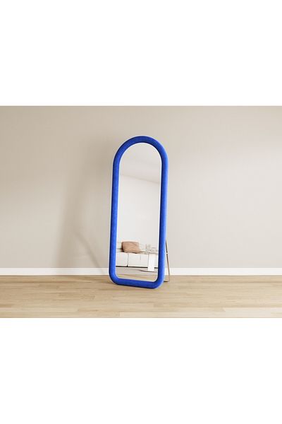 Generic Full-Length Mirror Floor Mirror with Arch Style 170x70cm Blue