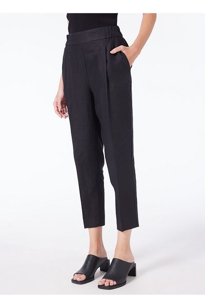 Sisley High Waist Relaxed Black Women's Pants 4Aghlf00S