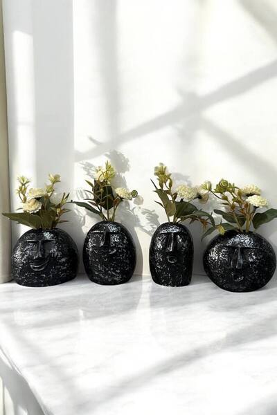 Paradise Work Vază decorativă cu 4 fețe de Buddha, minimalistă, antică